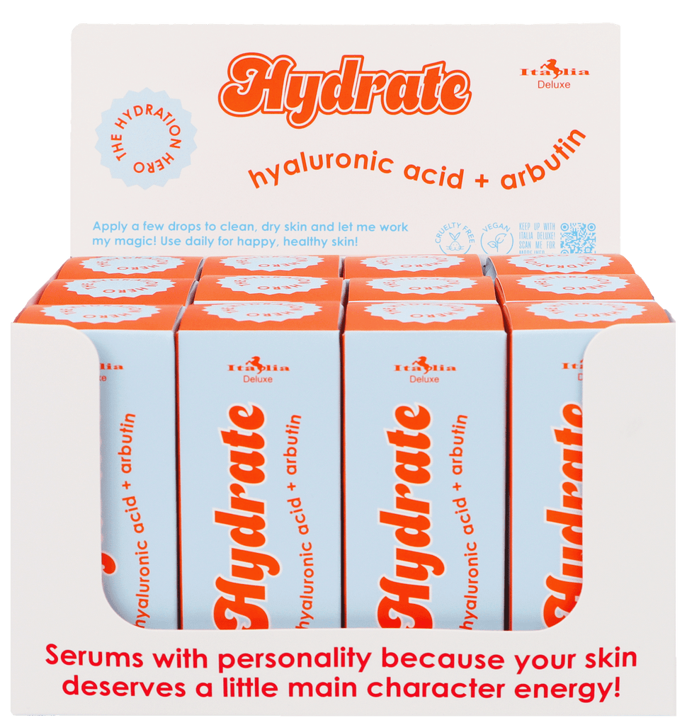 Facial Serums Display 01 hydrate | Italia Deluxe