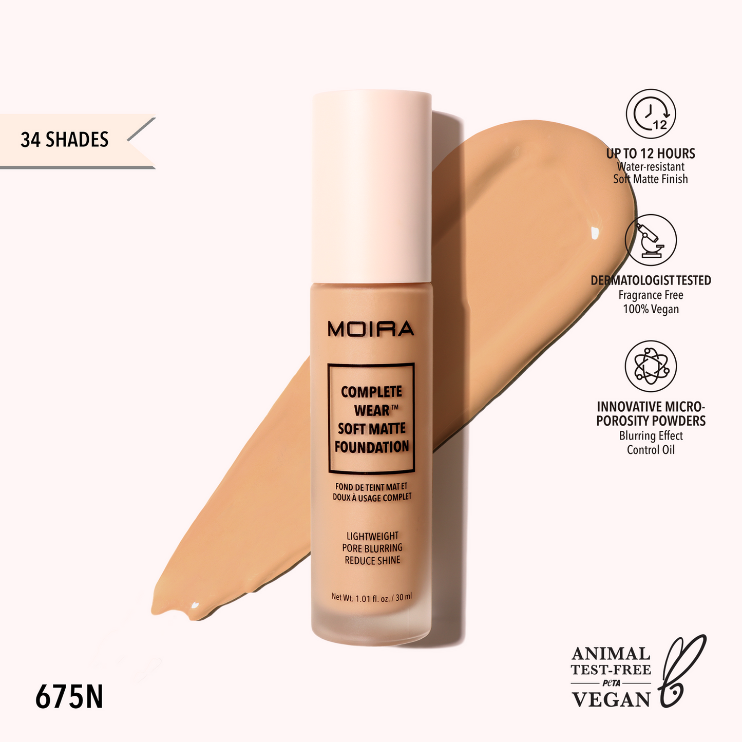 Complete Wear™ Soft Matte Foundation DISPLAY 550 - 700 - MOIRA COSMETICS