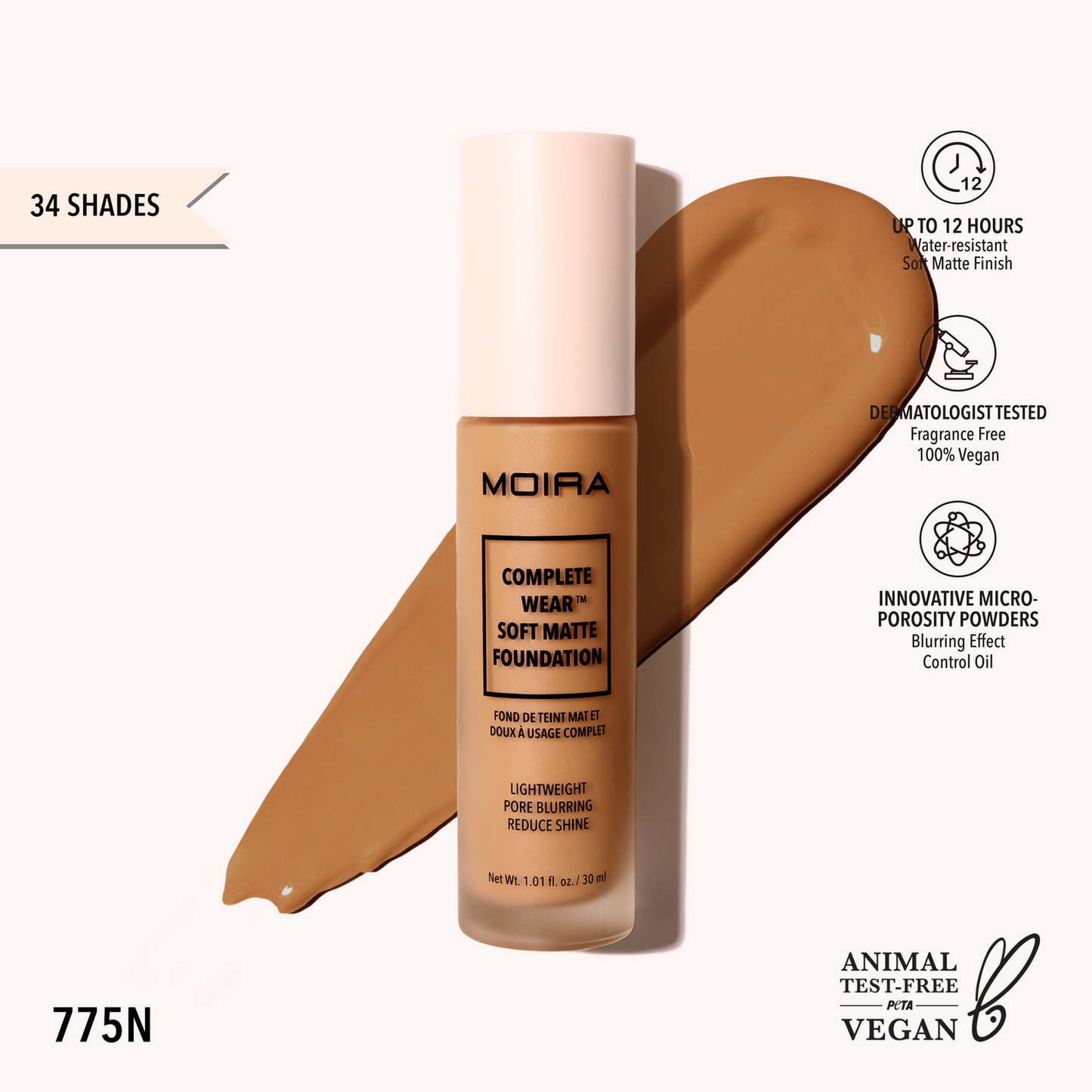 Complete Wear™ Soft Matte Foundation DISPLAY 550 - 700 - MOIRA COSMETICS