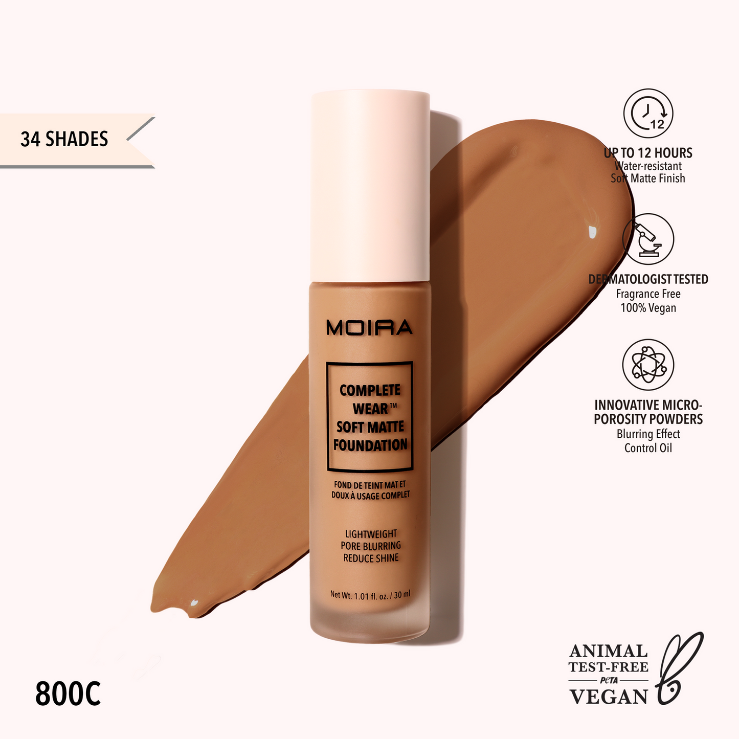 Complete Wear™ Soft Matte Foundation DISPLAY 550 - 700 - MOIRA COSMETICS