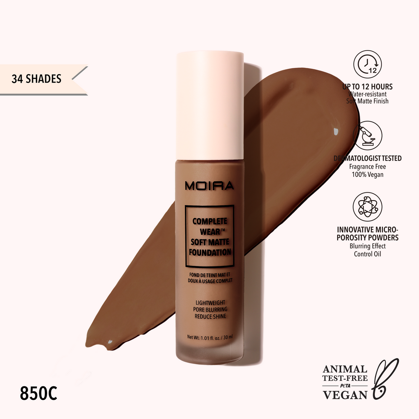 Complete Wear™ Soft Matte Foundation DISPLAY 550 - 700 - MOIRA COSMETICS