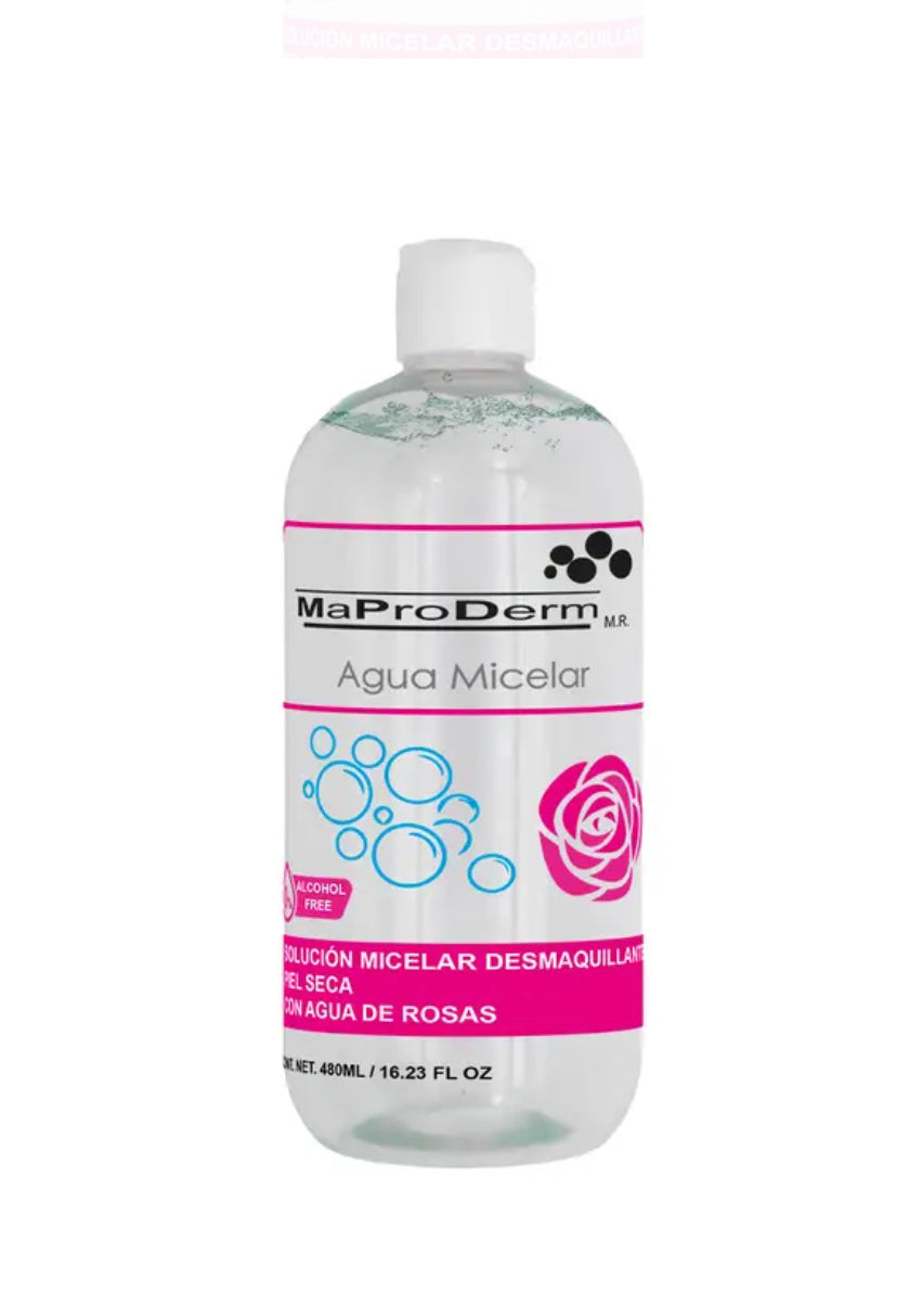 AGUA MICELAR DESMAQUILLANTE CON AGUA DE ROSAS | MAPRODERM