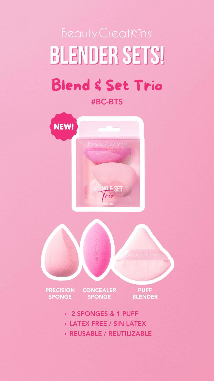 Blend & Set Trio Latex Free - Beauty Creations