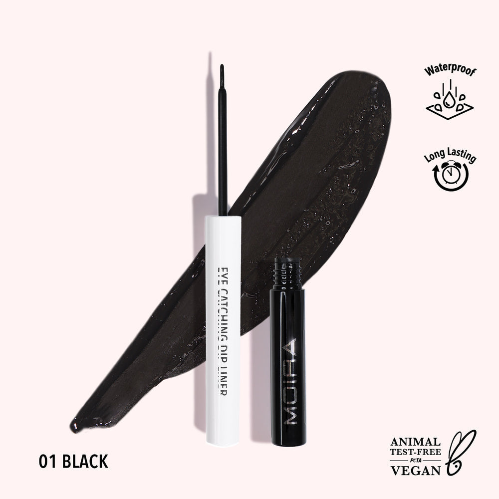 Eye Catching Dip Liner (001, Black)- Delineador Líquido | MOIRA