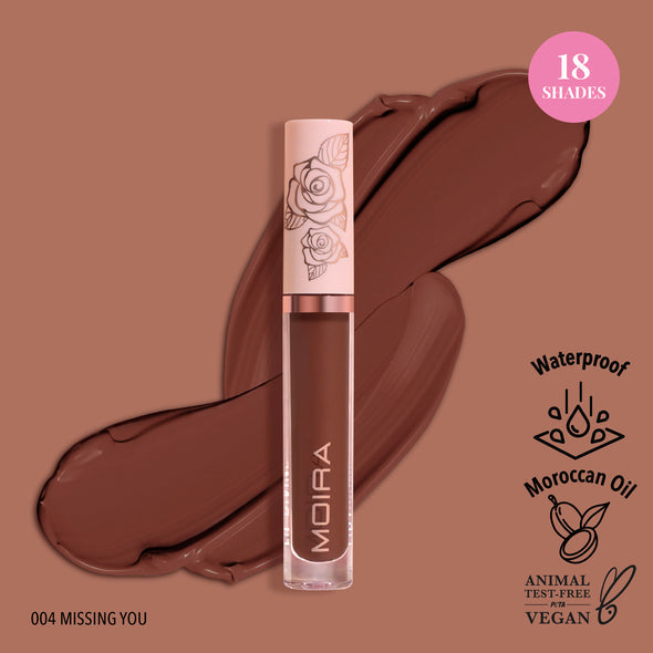 LIP DIVINE LIQUID LIPSTICK (004, MISSING YOU) -MOIRA - Compra Maquillaje y Artículos de Belleza | Belle Queen Cosmetics