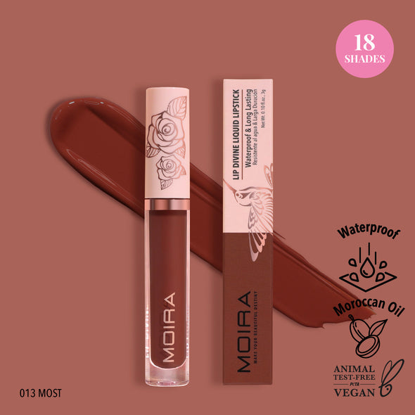LIP DIVINE LIQUID LIPSTICK (013, MOST) -MOIRA - Compra Maquillaje y Artículos de Belleza | Belle Queen Cosmetics
