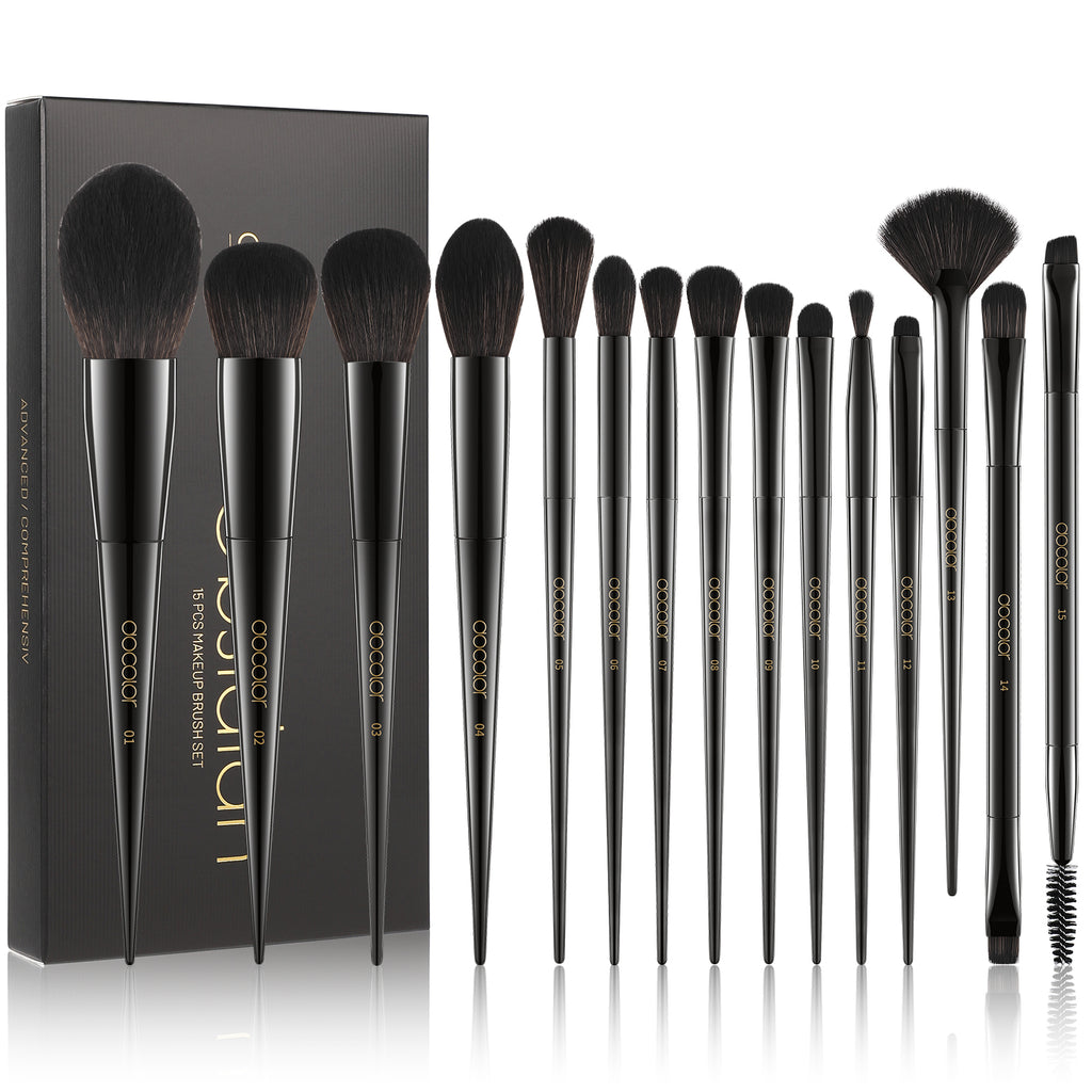 Obsidian- 15 piece Makeup Brush Set | DOCOLOR