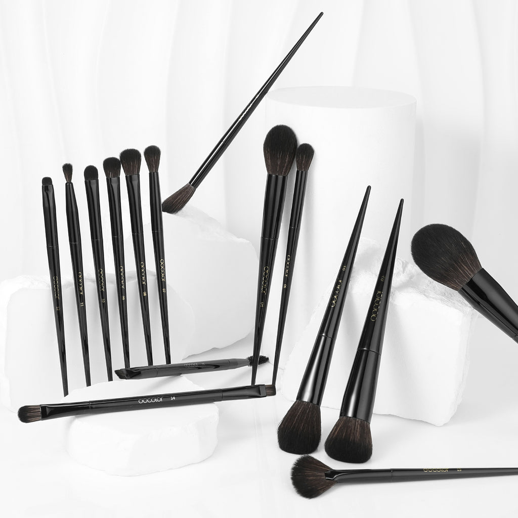 Obsidian- 15 piece Makeup Brush Set | DOCOLOR