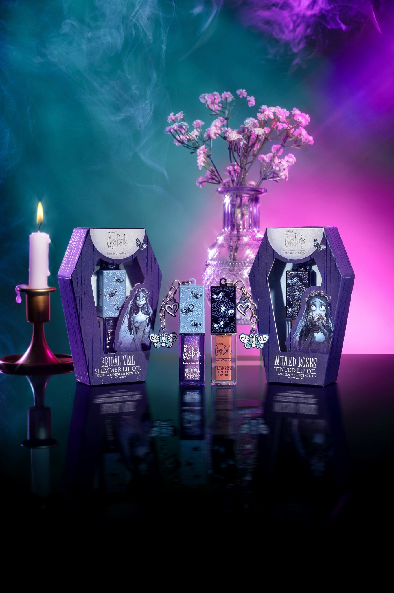 Tim Burton's Corpse Bride X Beauty Creations - Aceite De Labios Con Brillo - Bridal Veil