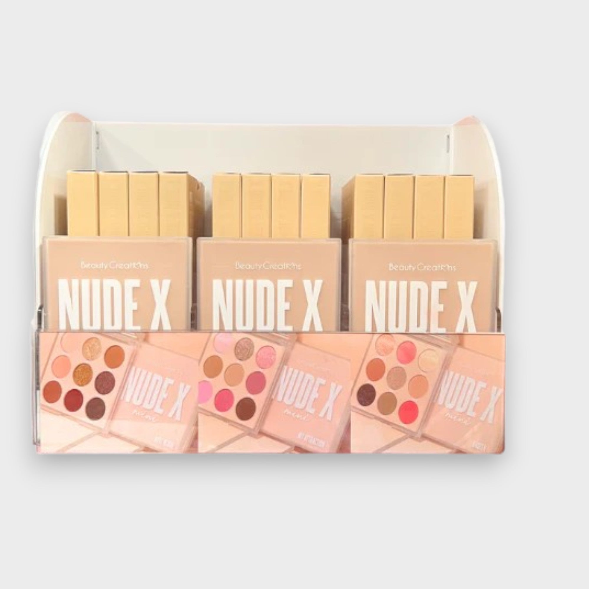 MINI NUDE X DISPLAY - EXHIBIDOR PALETAS MINI NUDE X | BEAUTY CREATIONS