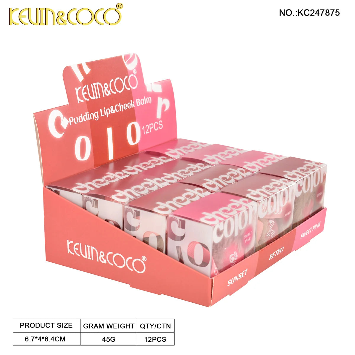 PUDDING LIP CHEEK BALM DISPLAY - KEVIN & COCO