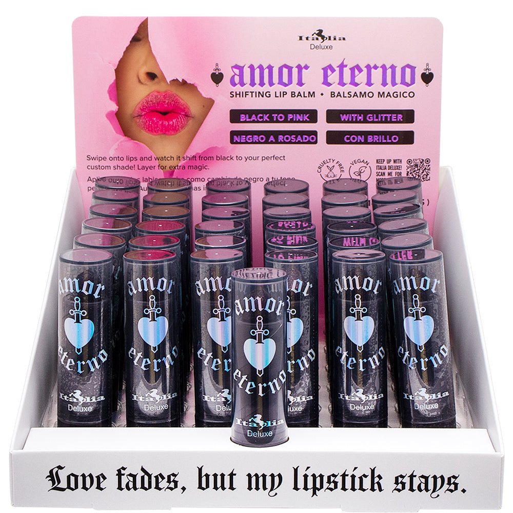 AMOR ETERNO SHIFTING LIP BALM WITH GLITTER DISPLAY | ITALIA