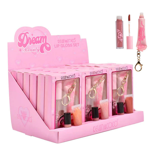 *** PRE ORDEN *** Dream Beauty Lip Gloss Set with Key Chain KC245963 | Kevin&Coco