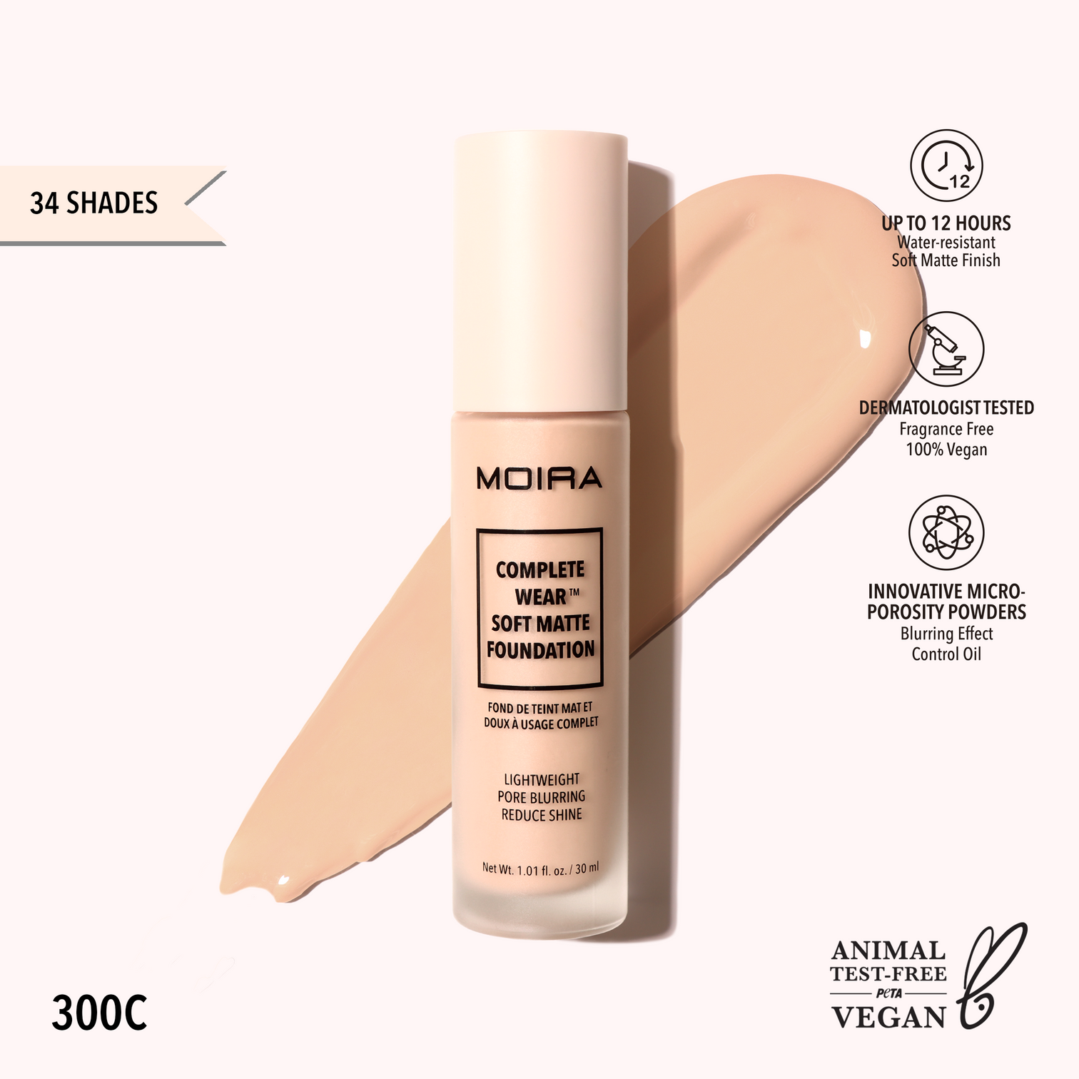 Complete Wear™ Soft Matte Foundation DISPLAY 550 - 700 - MOIRA COSMETICS