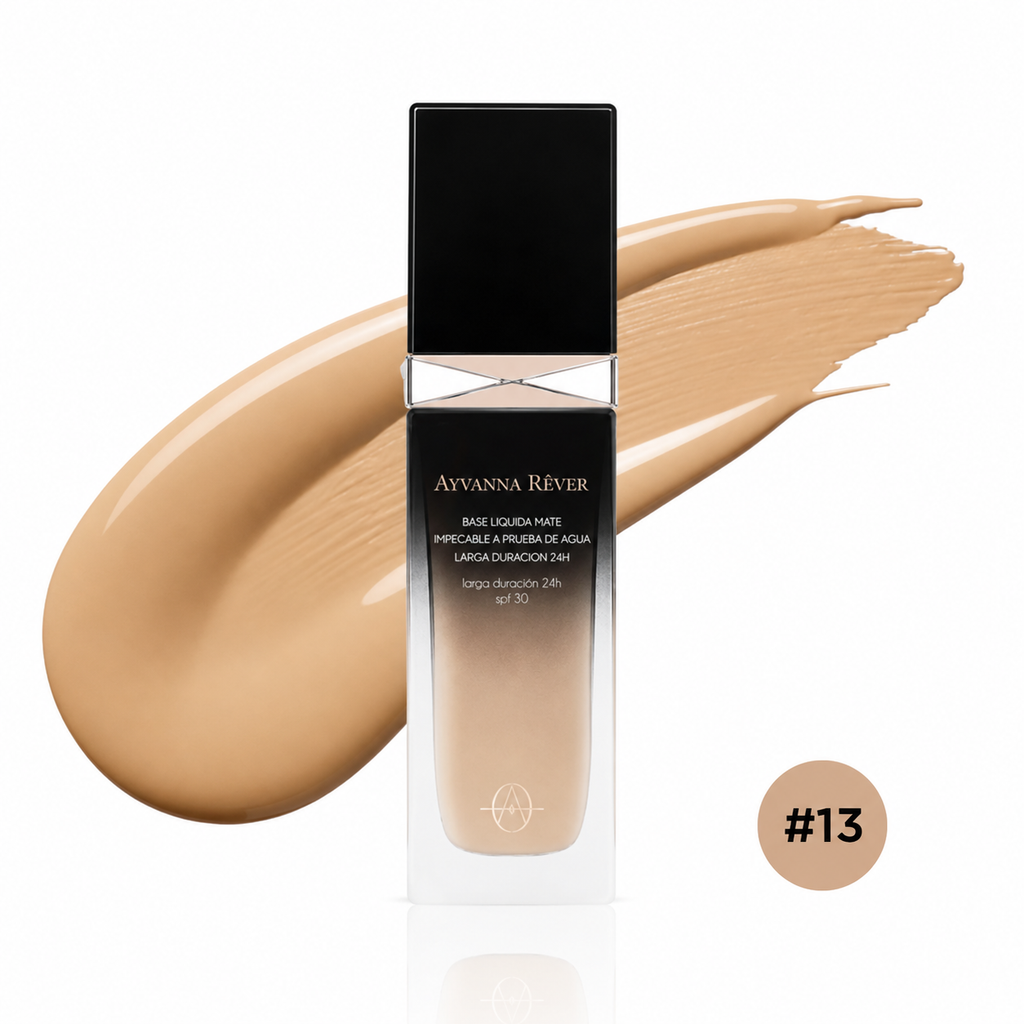 BASE LIQUIDA MATE IMPECABLE A PRUEBA DE AGUA LARGA DURACION 24H - AYVANNA REVER