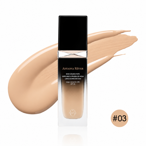 BASE LIQUIDA MATE IMPECABLE A PRUEBA DE AGUA LARGA DURACION 24H - AYVANNA REVER
