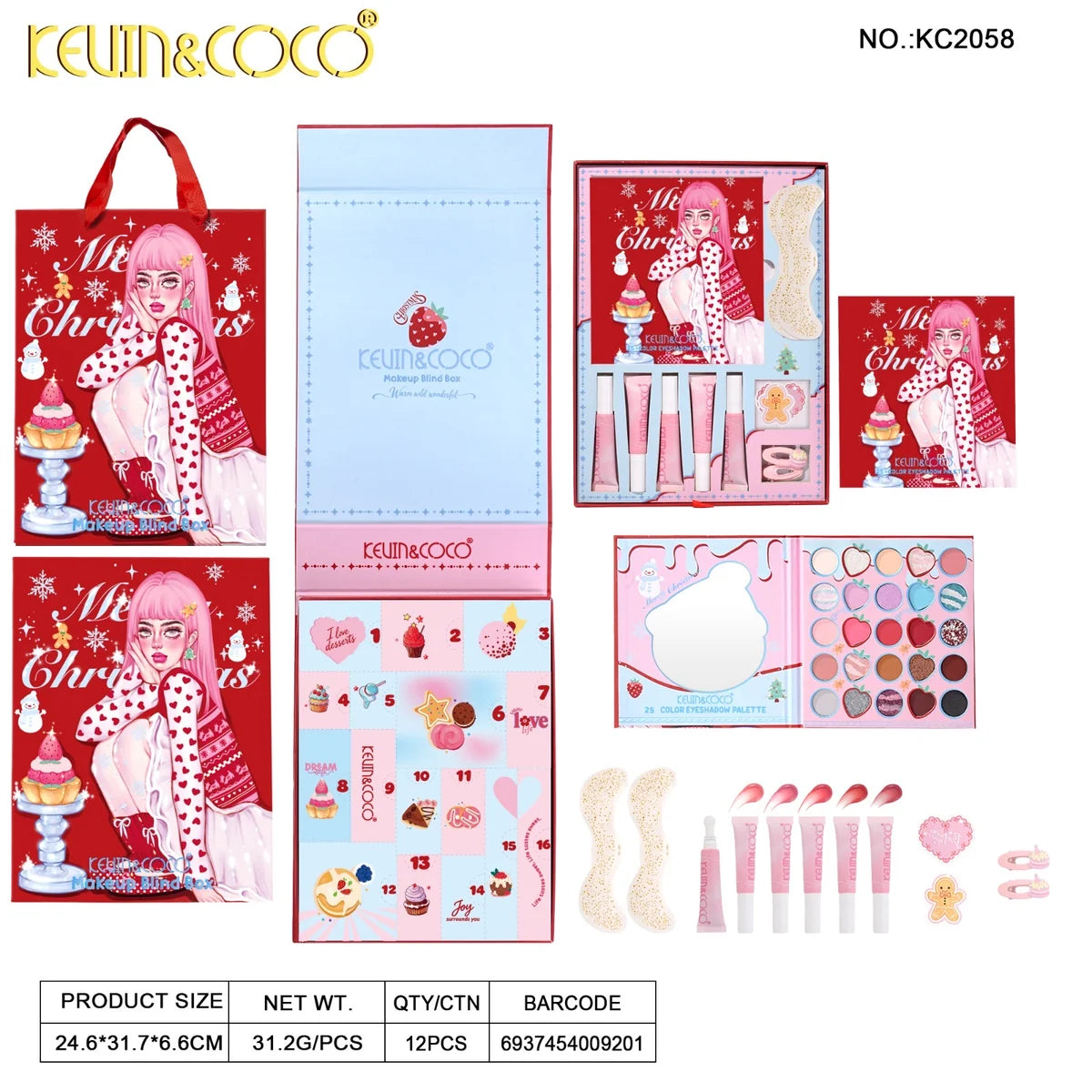 Calendario de Adviento de Maquillaje Face-Merry Christmas | KEVIN & COCO