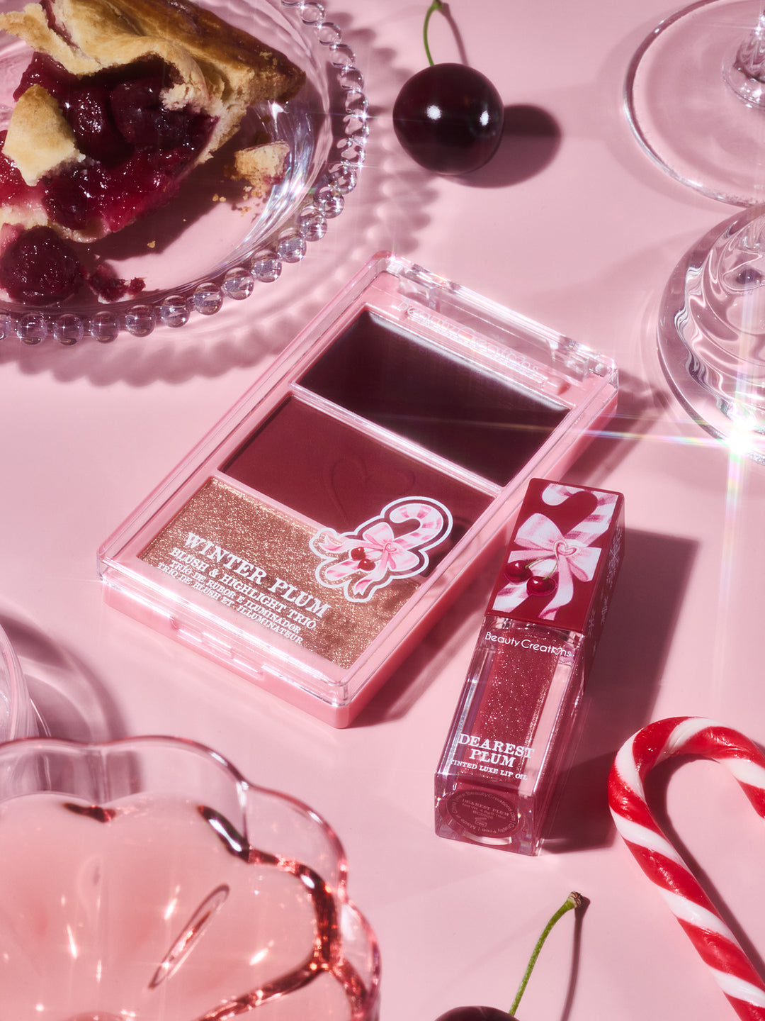 ***PREORDEN*** Beauty Creations XMAS - Trio de Rubor e Iluminador + Aceite de Labios - Dashin Darlin