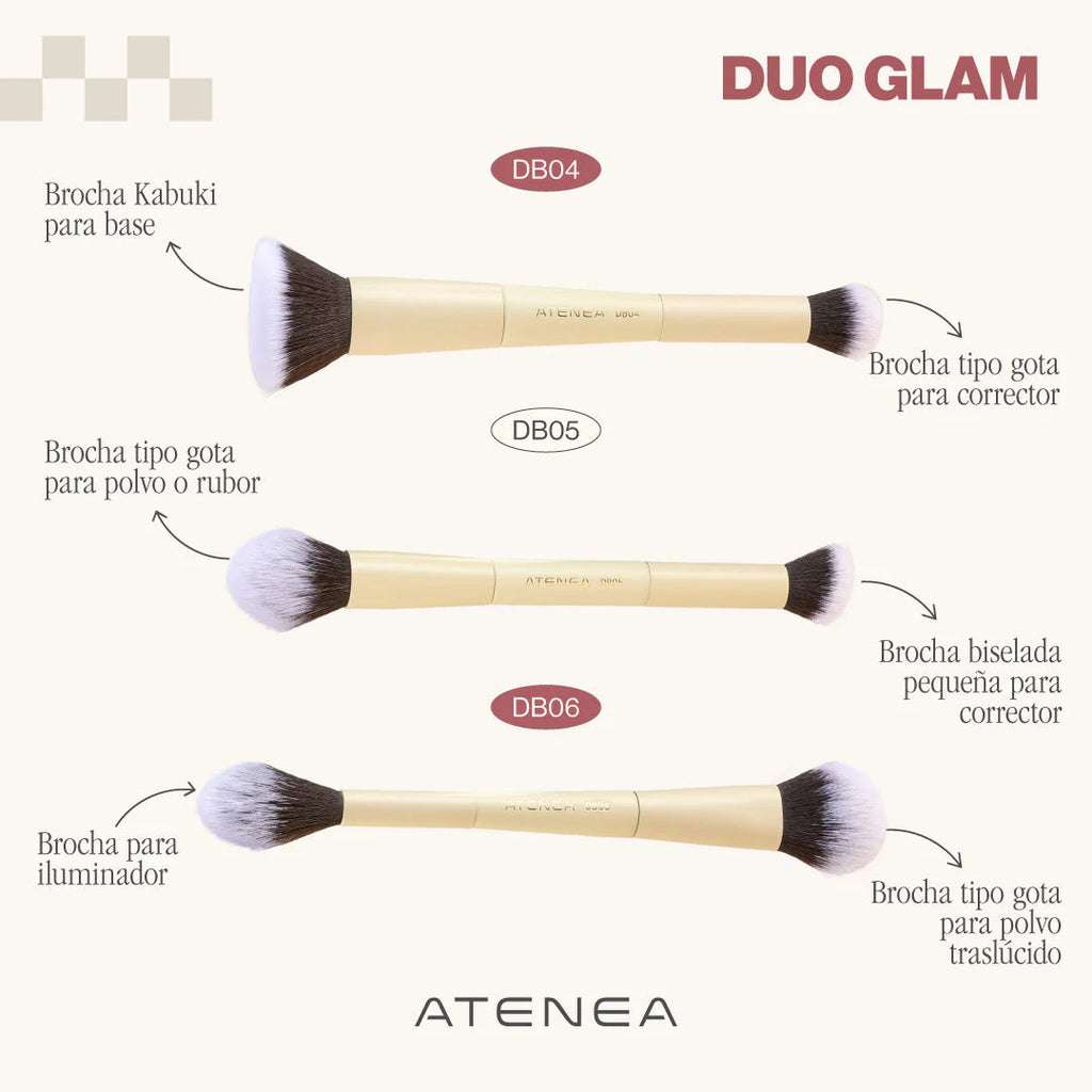 BROCHA DUO GOTA POLVO Y CORRECTOR | ATENA