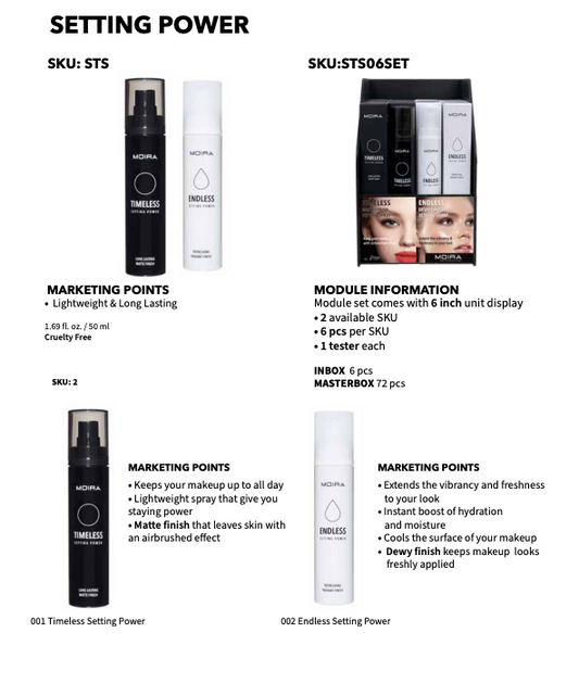 SETTING POWER ENDLESS & TIMELESS DISPLAY | MOIRA