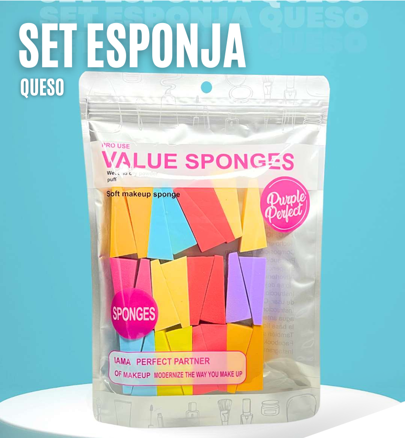 SET ESPONJA QUESO - PURPLE PERFECT