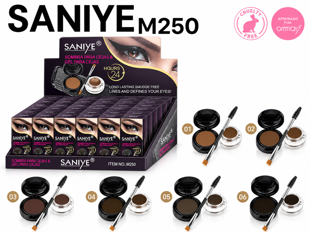 Pomada y Polvo para Cejas - M250 (24 pizas) - SANIYE