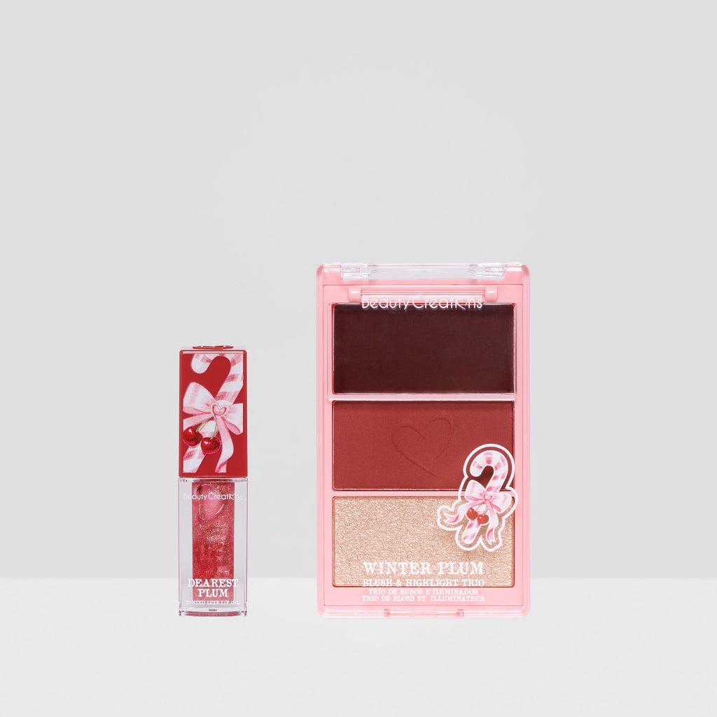 ***PREORDEN*** Beauty Creations XMAS - Trio de Rubor e Iluminador + Aceite de Labios - Dashin Darlin