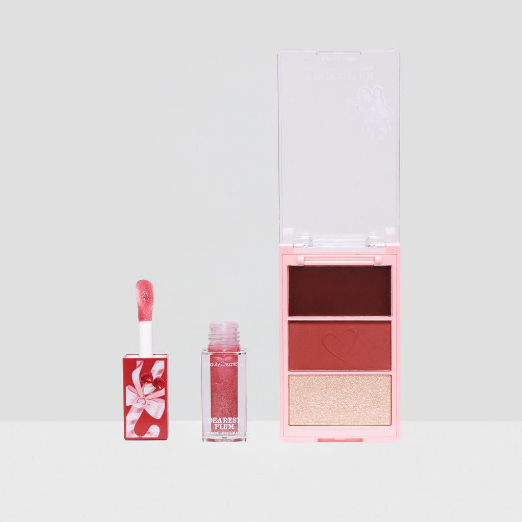 ***PREORDEN*** Beauty Creations XMAS - Trio de Rubor e Iluminador + Aceite de Labios - Dashin Darlin