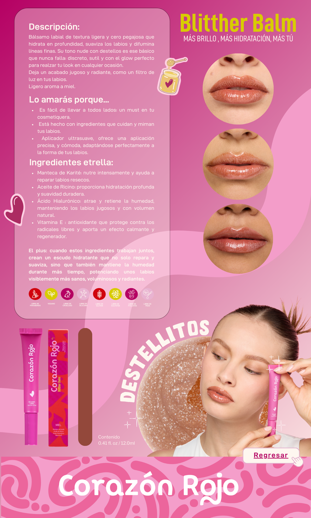 Display Blitther Balm - Corazón Rojo