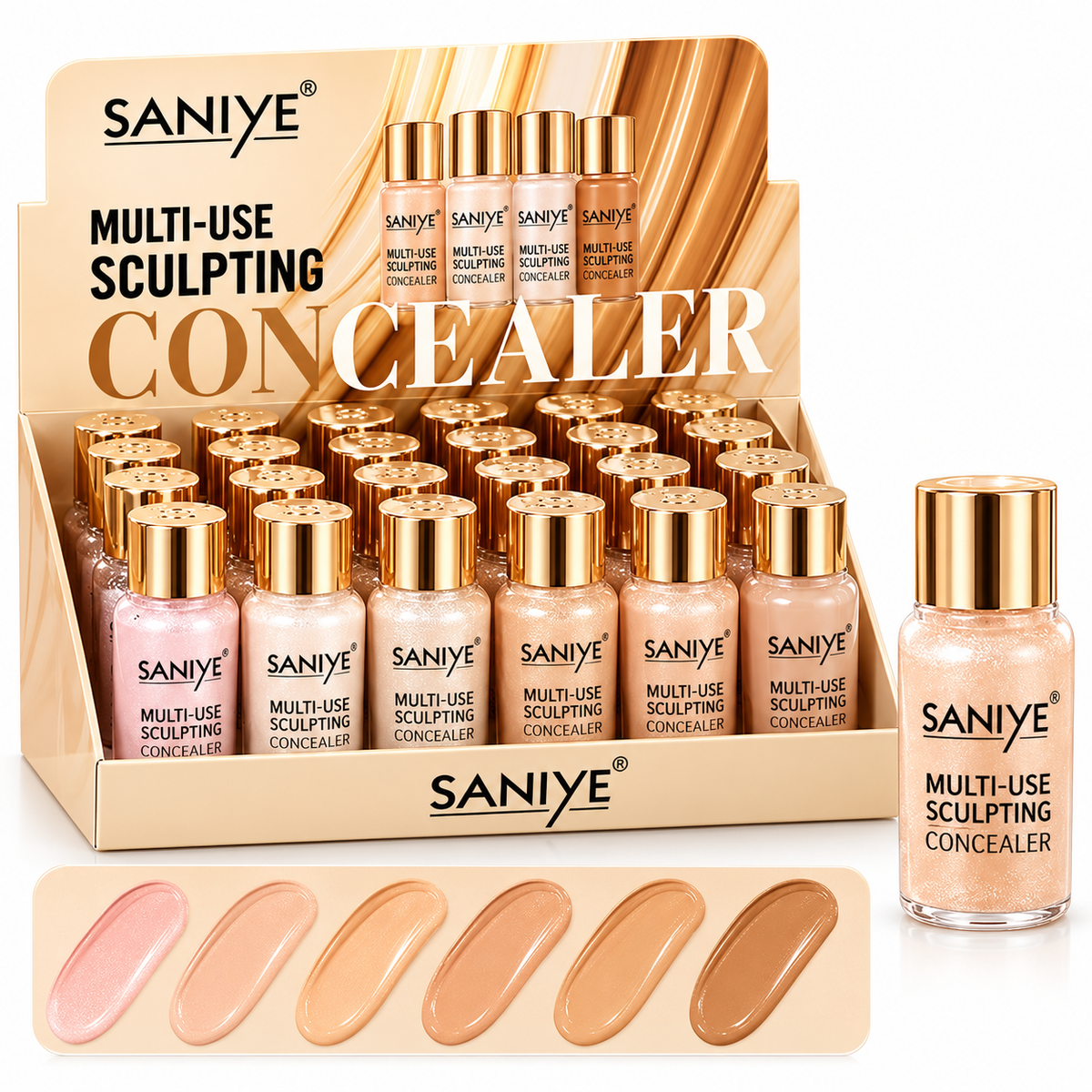 Corrector Líquido R1186 (24 Piezas) tonos surtidos - SANIYE
