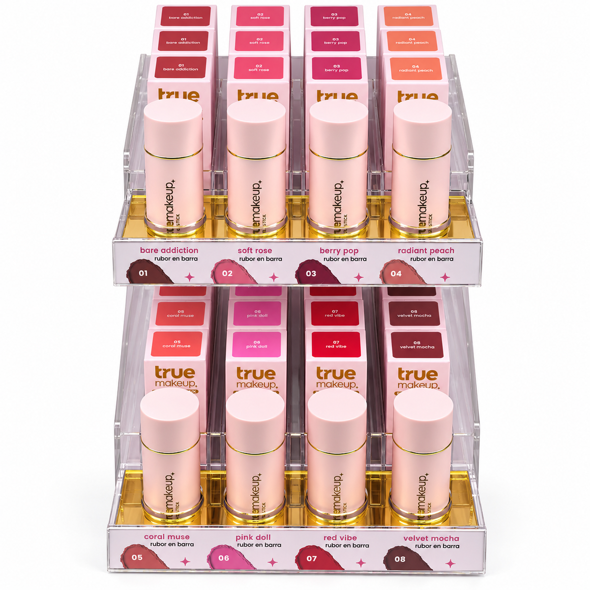EXHIBIDOR BLUSH STICKS | TRUE MAKEUP