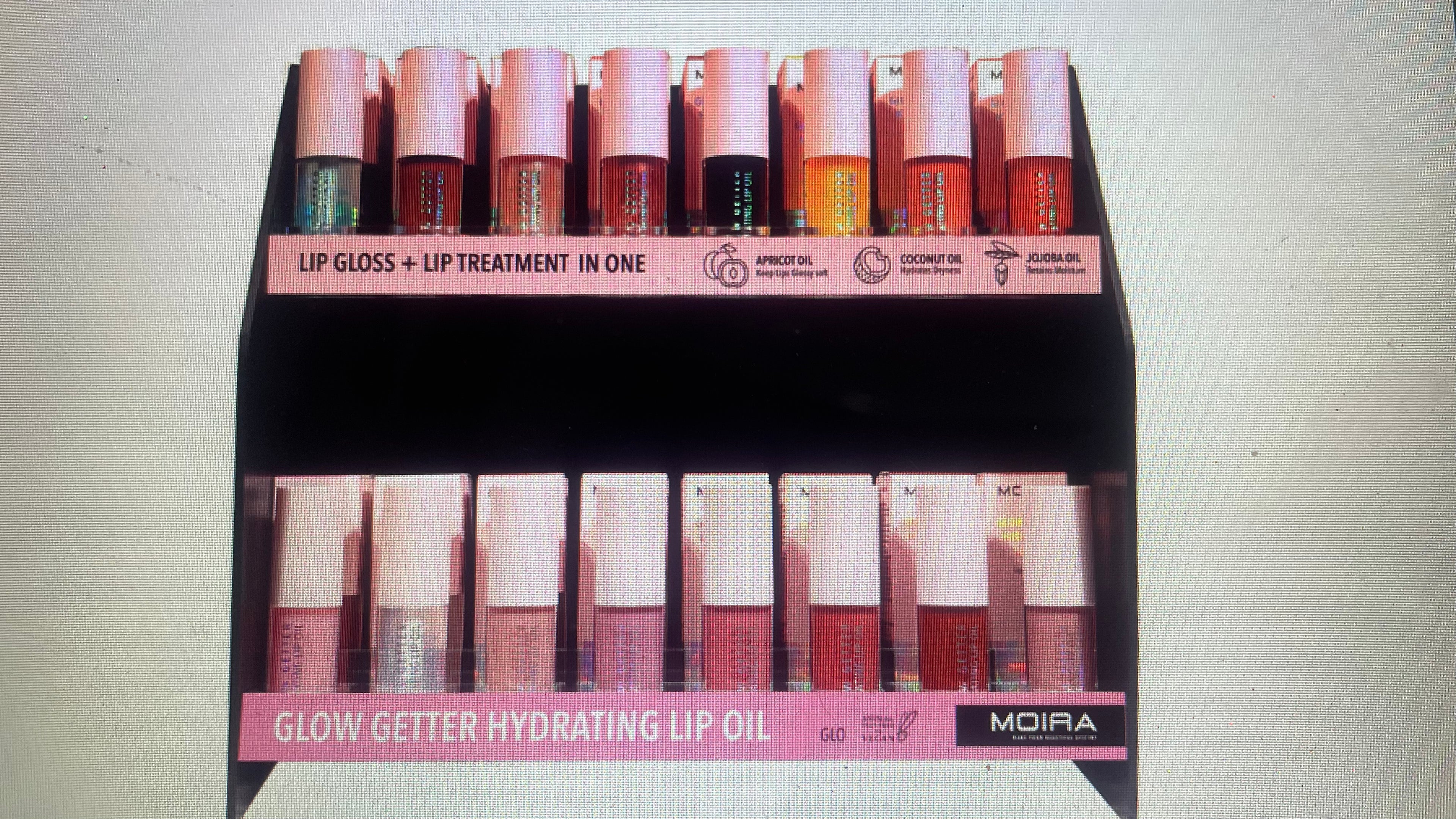 GLOW GETTER HYDRATING LIP OIL DISPLAY | MOIRA COSMETICS