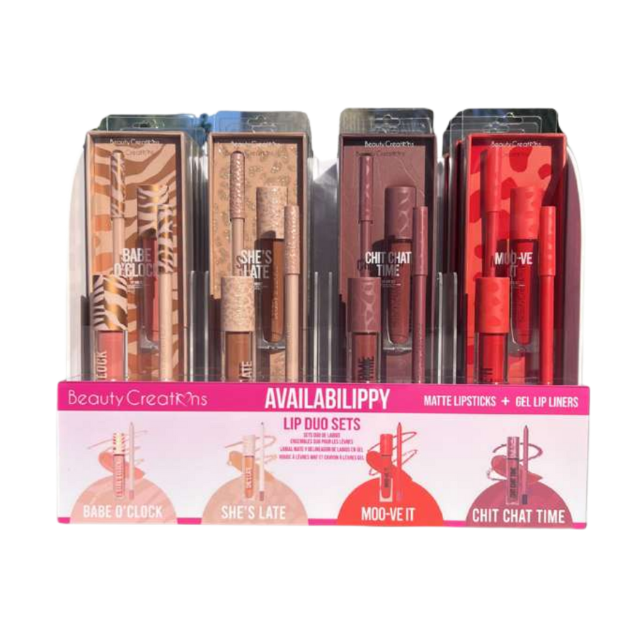 AVAILABILLIPY LIP DUO PTD - DISPLAY - BEAUTY CREATIONS