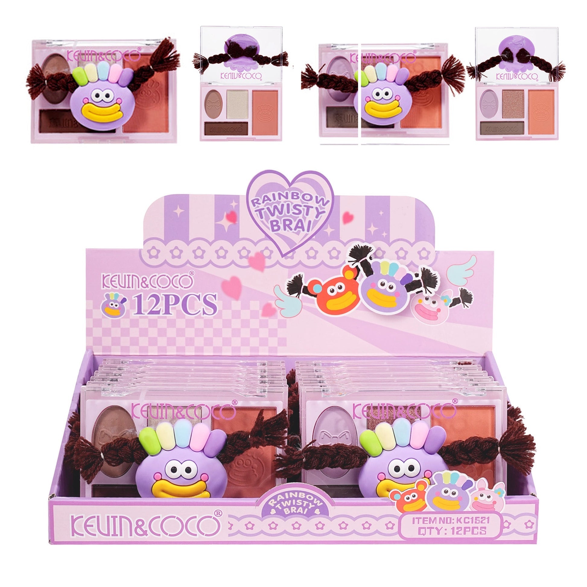 RAINBOW TWISTY BRAI PURPLE DISPLAY  - KEVIN & COCO