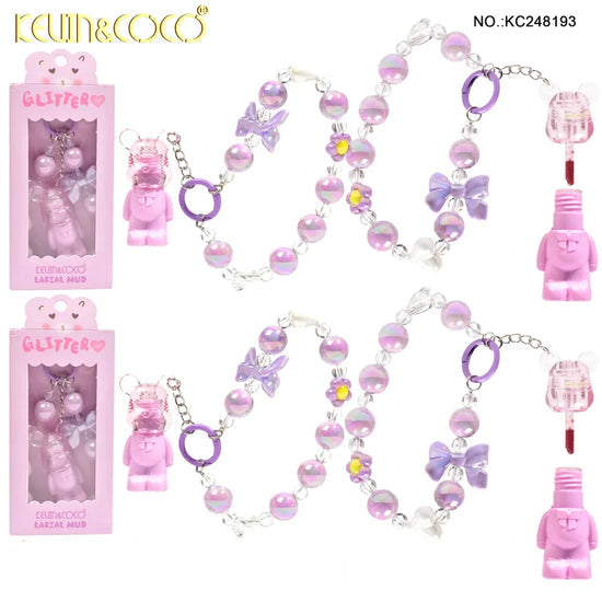 LABIAL ATERCIOPELADO DE OSITO CON CADENA- 12 PIEZAS (KC248933) | Kevin & Coco