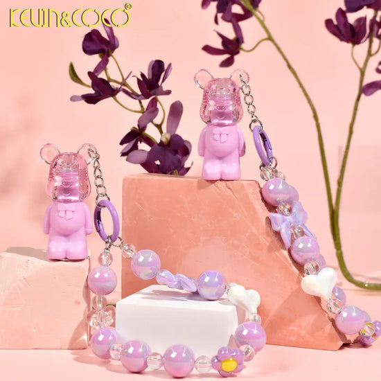 LABIAL ATERCIOPELADO DE OSITO CON CADENA- 12 PIEZAS (KC248933) | Kevin & Coco