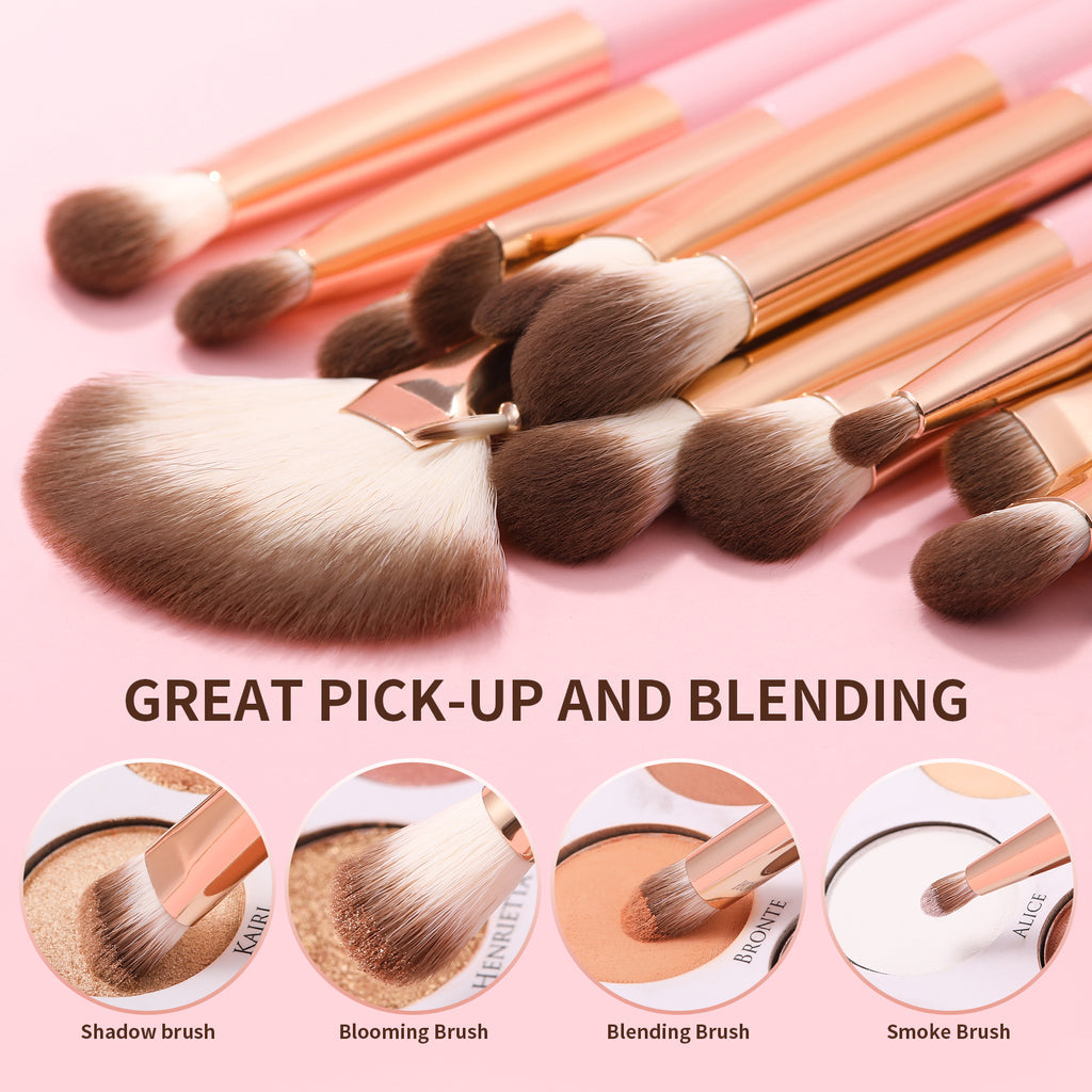 SET DE 15 BROCHAS - SOFT PINK - DO-N1517 - DOCOLOR