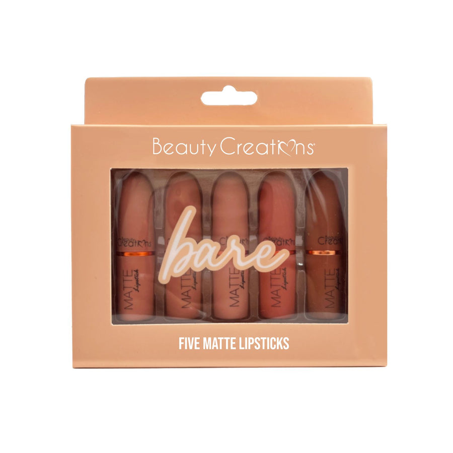 BARE FIVE MATTE LIPSTICKS | Beauty Creations