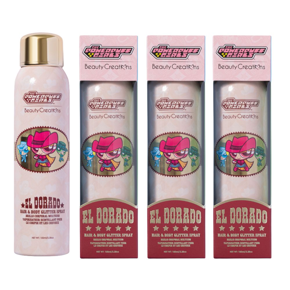 Powerpuff Girls X Beauty Creations - Spray De Glitter Para Cuerpo Y Cabello - El Dorado