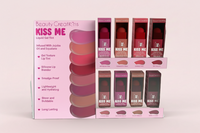 DISPLAY  KISS ME - TINTE DE GEL LÍQUIDO | BEAUTY CREATIONS