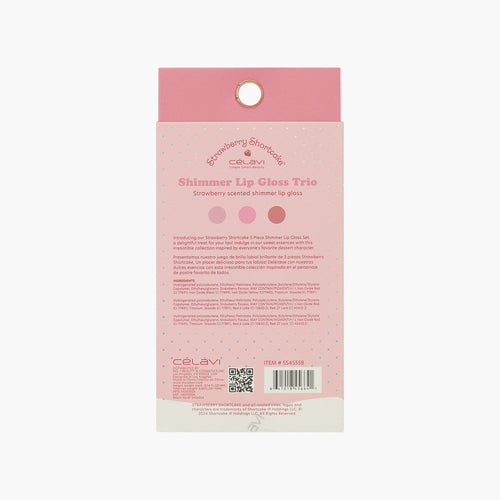 BRILLO DE LABIOS BRILLANTE STRAWBERRY SHORTCAKE DE 3 PIEZAS | CELAVI