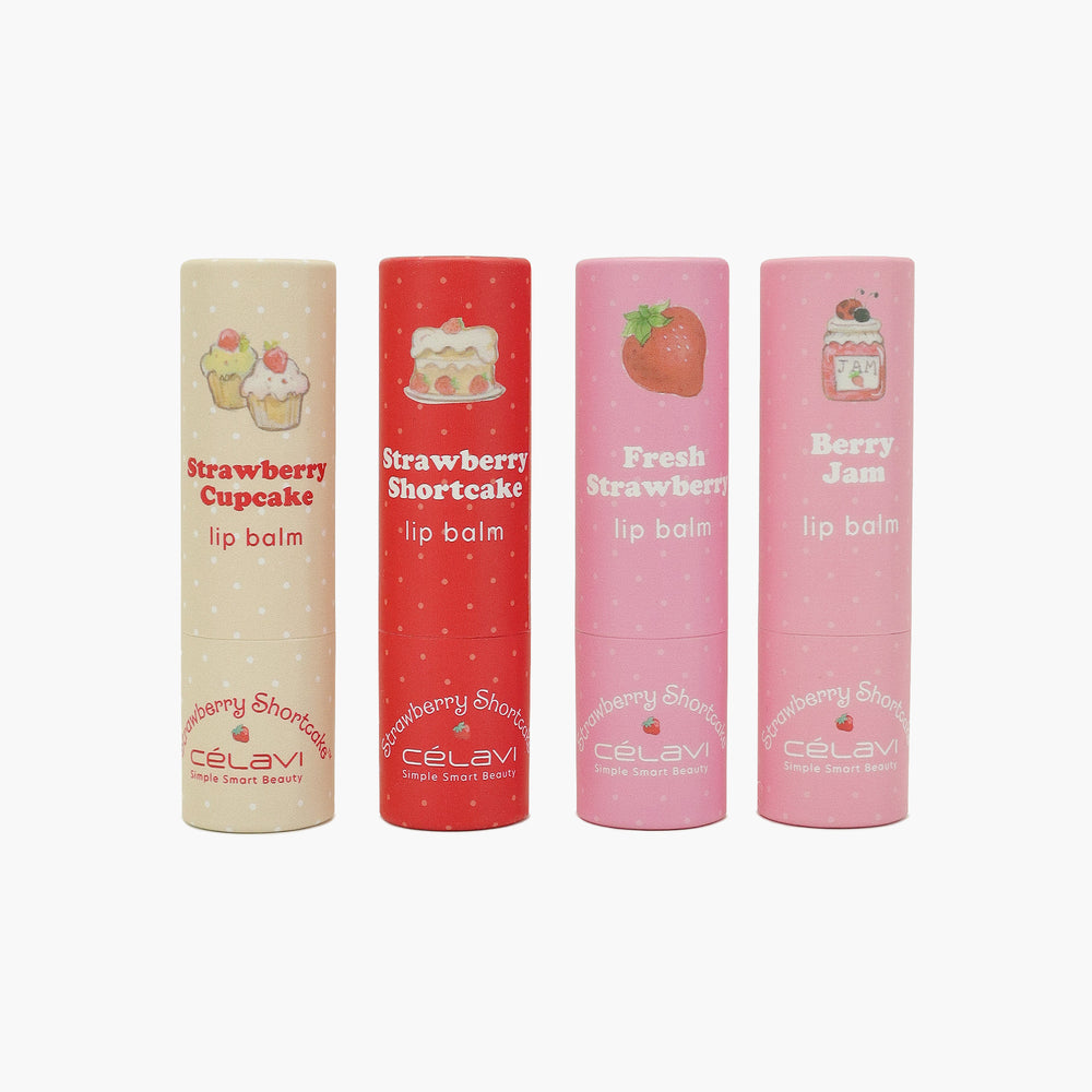 SET DE 4 BÁLSAMOS LABIAL STRAWBERRY SHORTCAKE | CELAVI