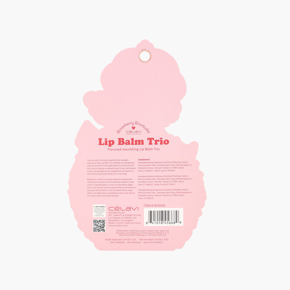 SET DE 3 BÁLSAMOS LABIAL STRAWBERRY SHORTCAKE | CELAVI