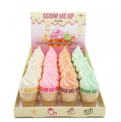 Display - Scoop Me Up Icy Lip Balm - 24Pcs - ITALIA DELUXE