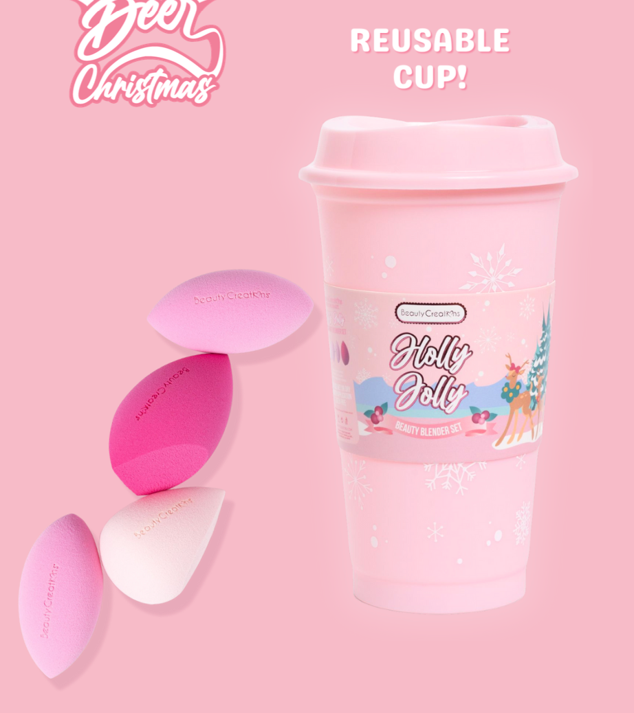 Oh Deer Christmas - "Holly Jolly" Beauty Blender Cup |  Beauty Creations