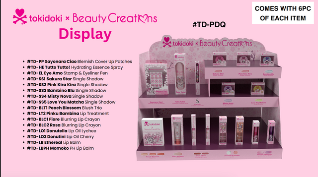 BEAUTY CREATIONS X TOKIDOKI DISPLAY