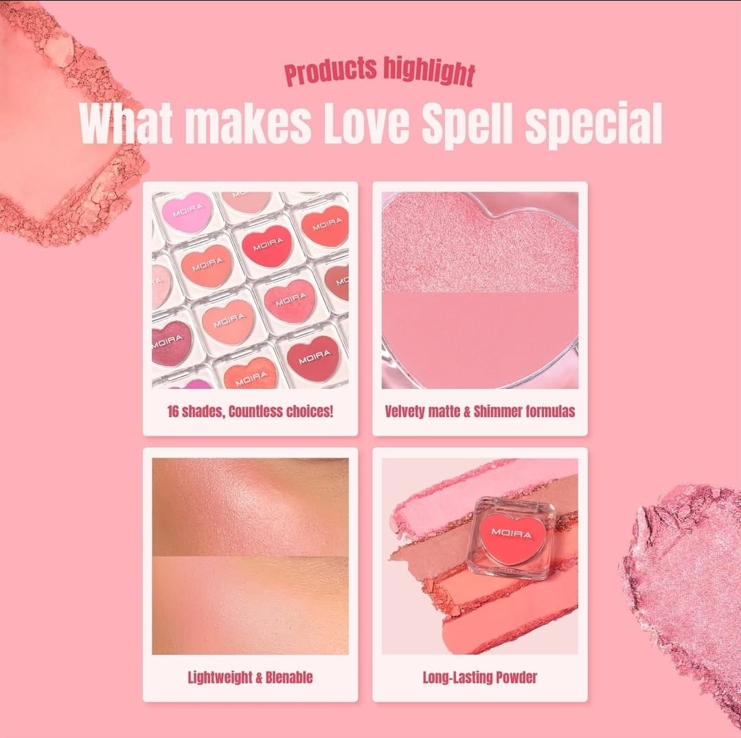 Love Spell Powder Blush Display - Exhibidor rubor en polvo | Moira Cosmetics