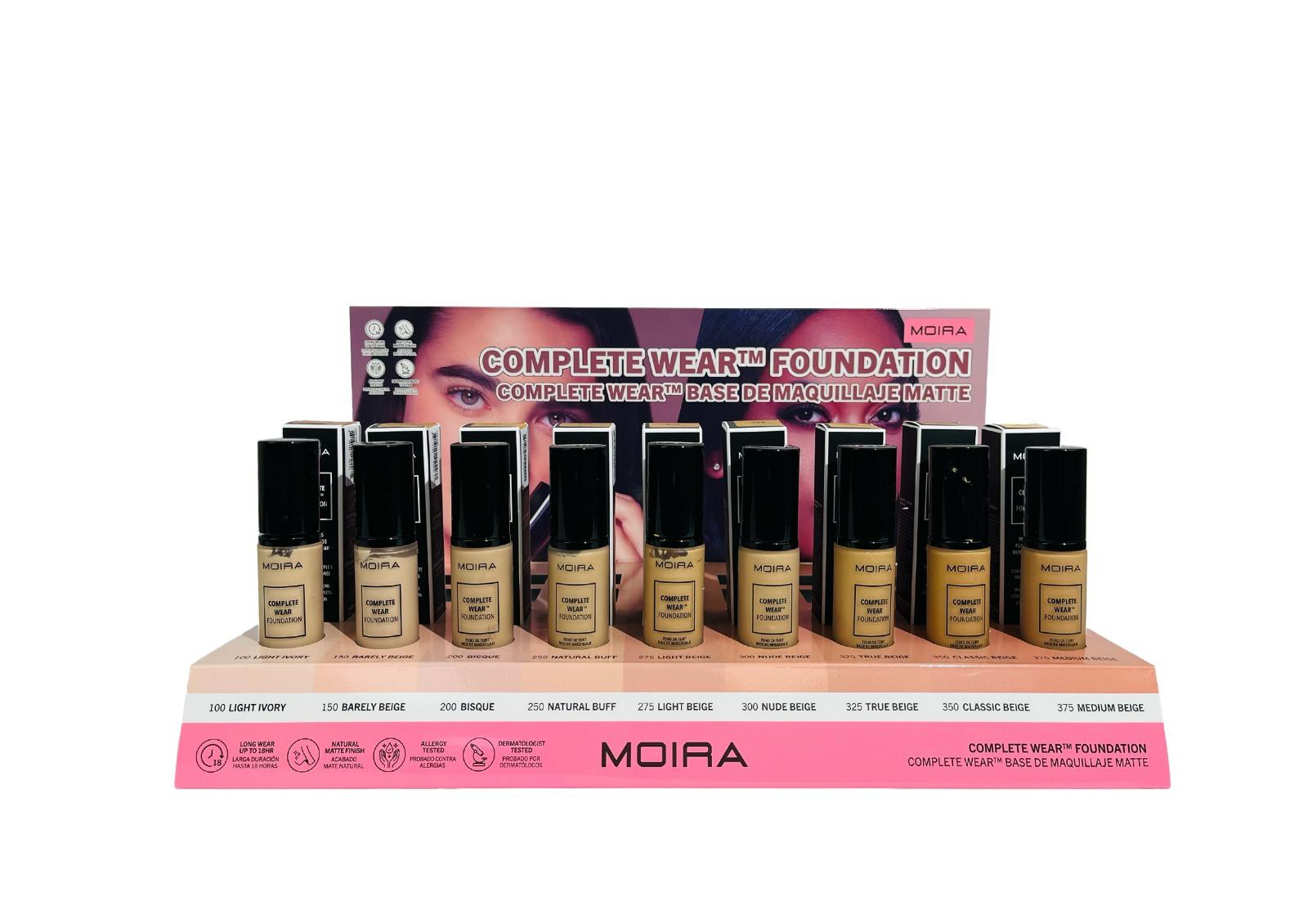 DIsplay Complete Wear Foundation - Exhibidor Base Líquida 100 al 375 | MOIRA