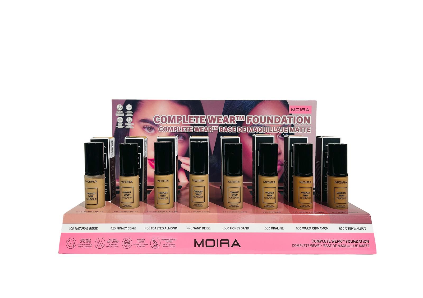 DIsplay Complete Wear Foundation - Exhibidor Base Líquida 400 al 650 | MOIRA