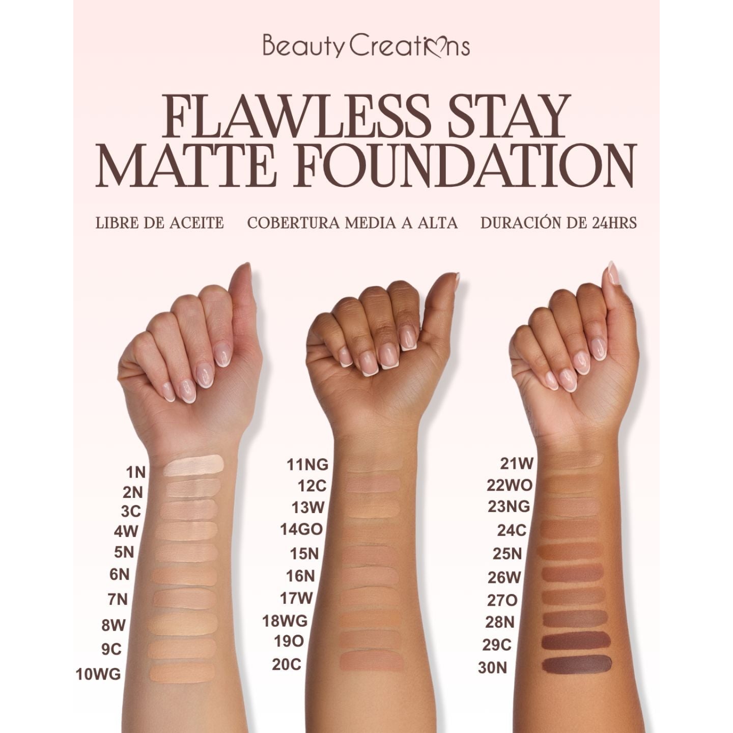 FLAWLESS STAY MATTE - BASE LIQUIDA MATTE | BEAUTY CREATIONS